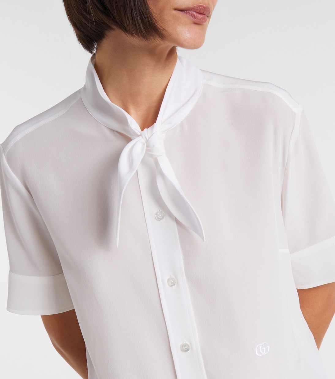 Sheer silk crepe shirt | Gucci