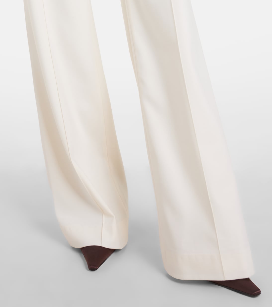 Pleated wool-blend wide-leg pants  | Costarellos