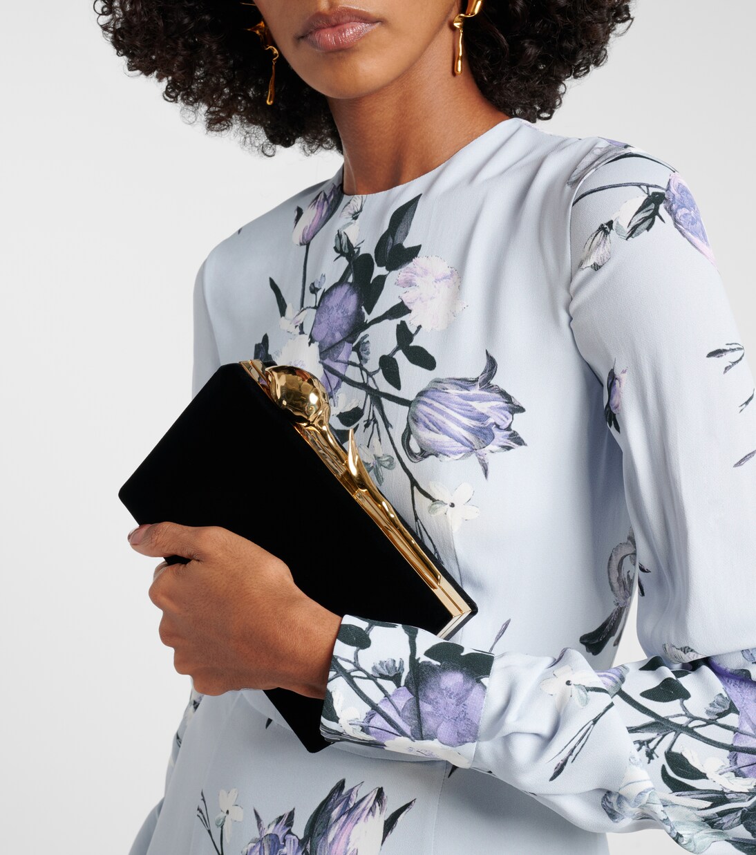 حقيبة كلاتش من المخمل Bloom Mini | Erdem