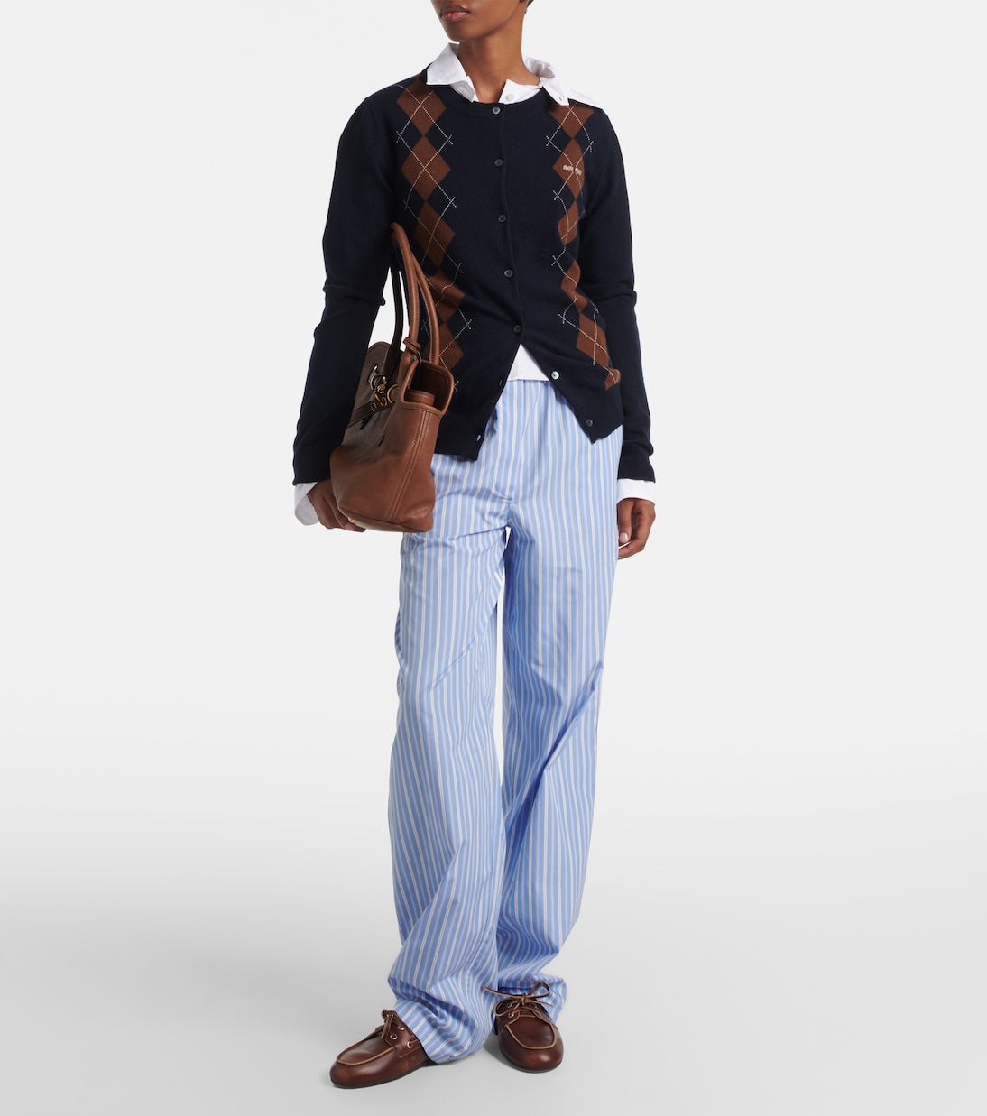 Cárdigan Argyle de cachemir | Miu Miu