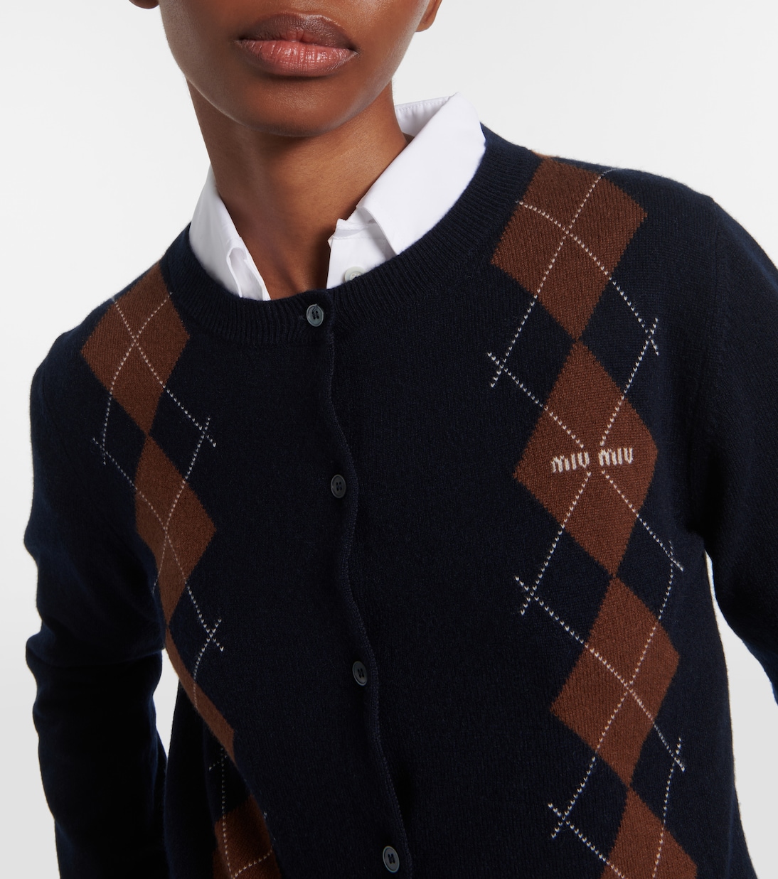 Cárdigan Argyle de cachemir | Miu Miu