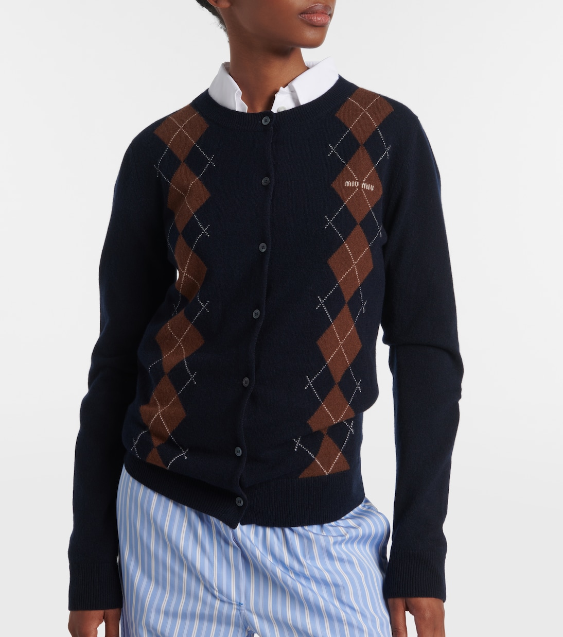 Cárdigan Argyle de cachemir | Miu Miu