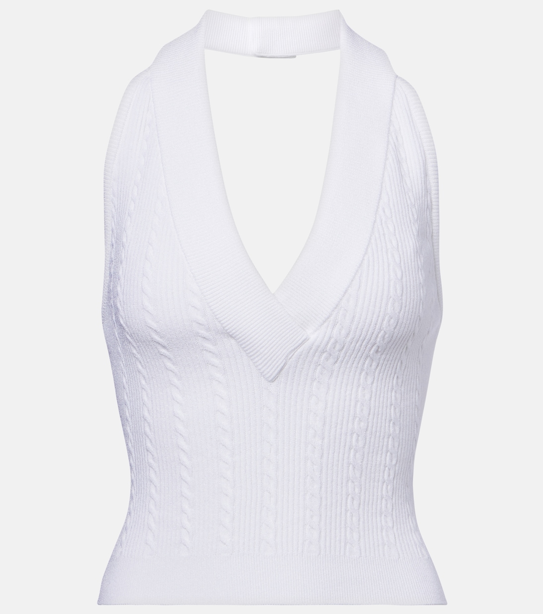Top in maglia a trecce con scollo all’americana | Balmain