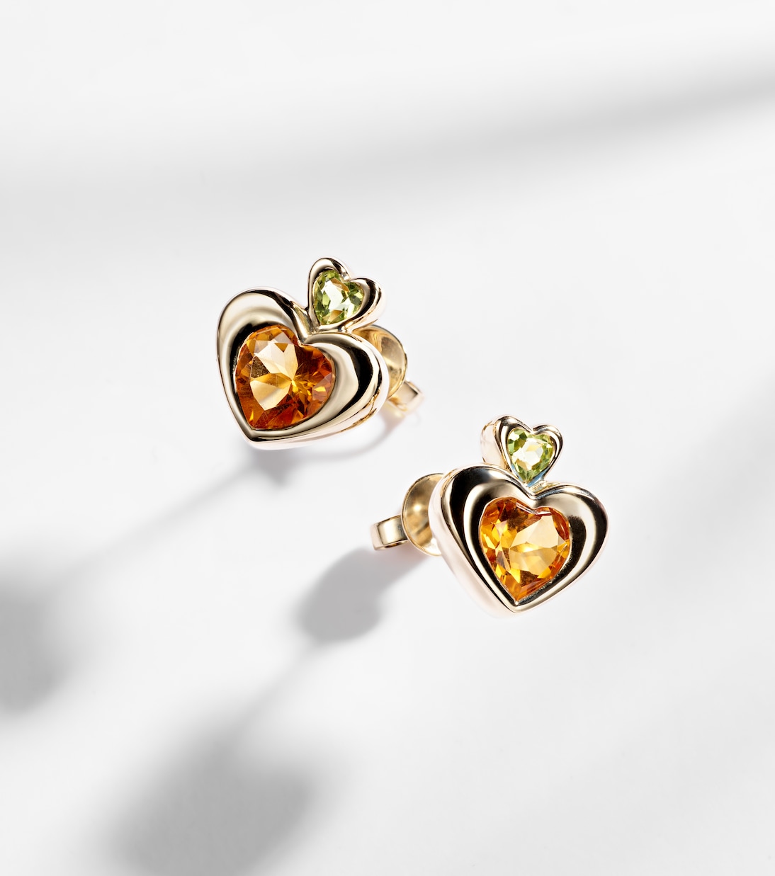 14kt gold single earring with citrine and peridot | Roxanne First