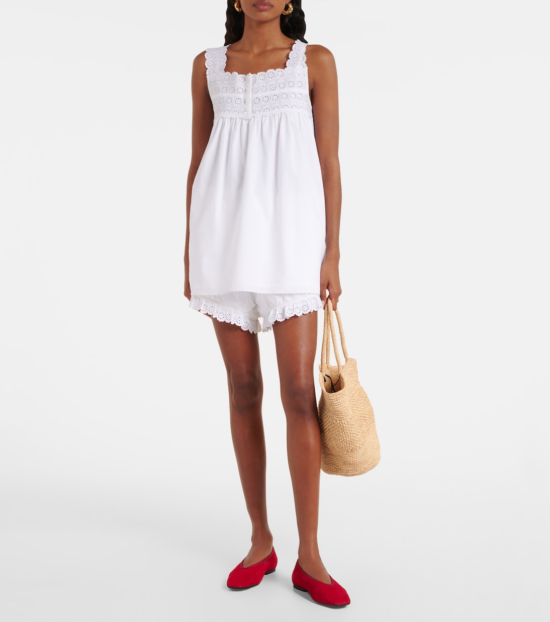Ezra broderie anglaise cotton shorts | Posse