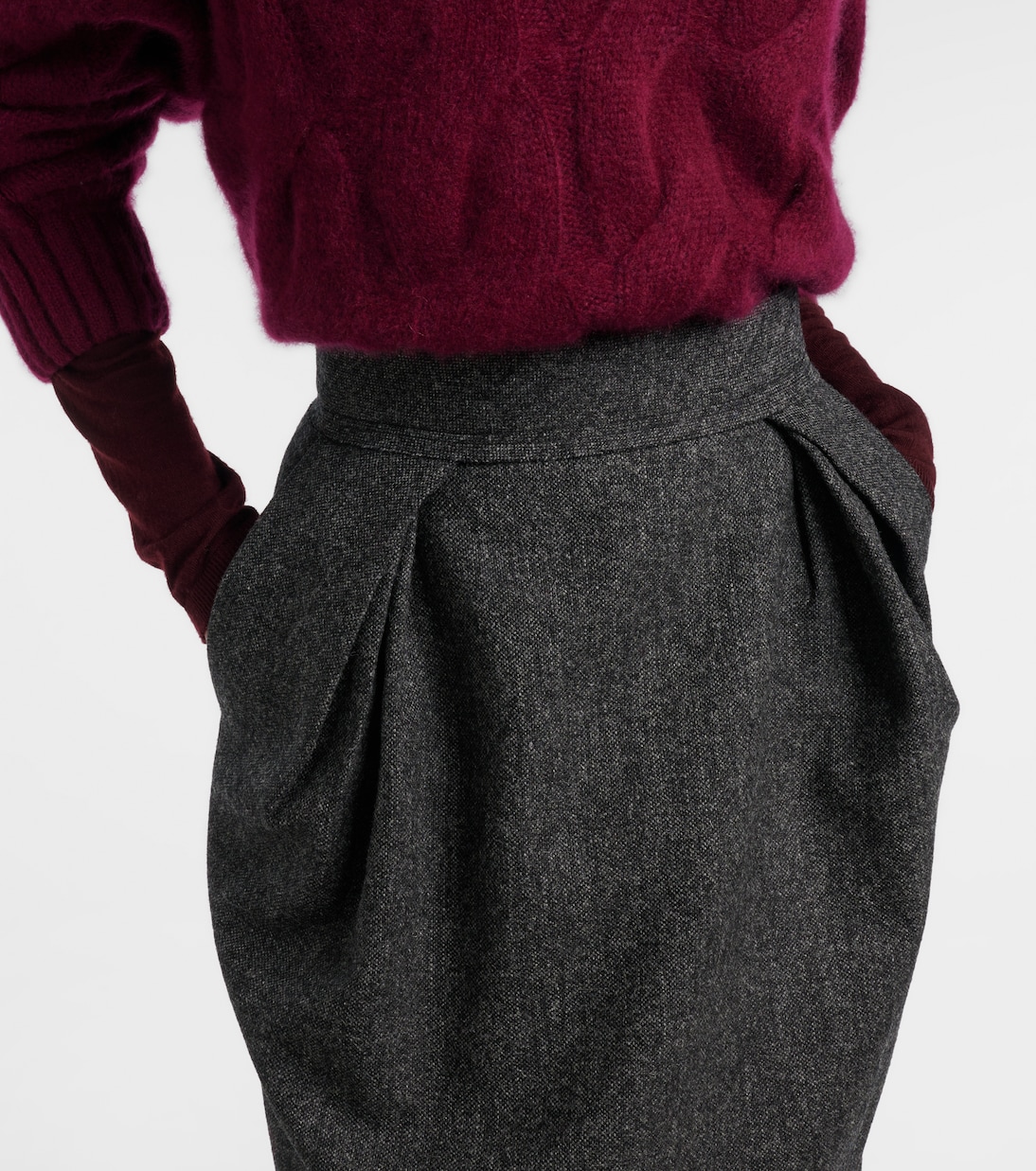 High-rise wool pencil skirt | Maison Margiela