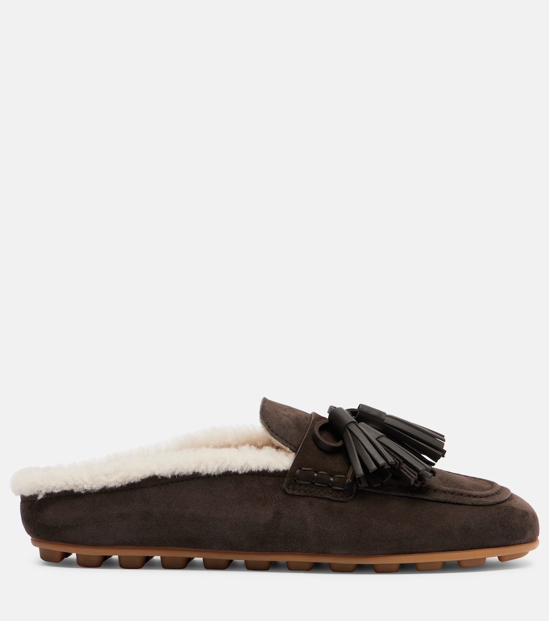 H693 shearling-lined suede slippers | Hogan