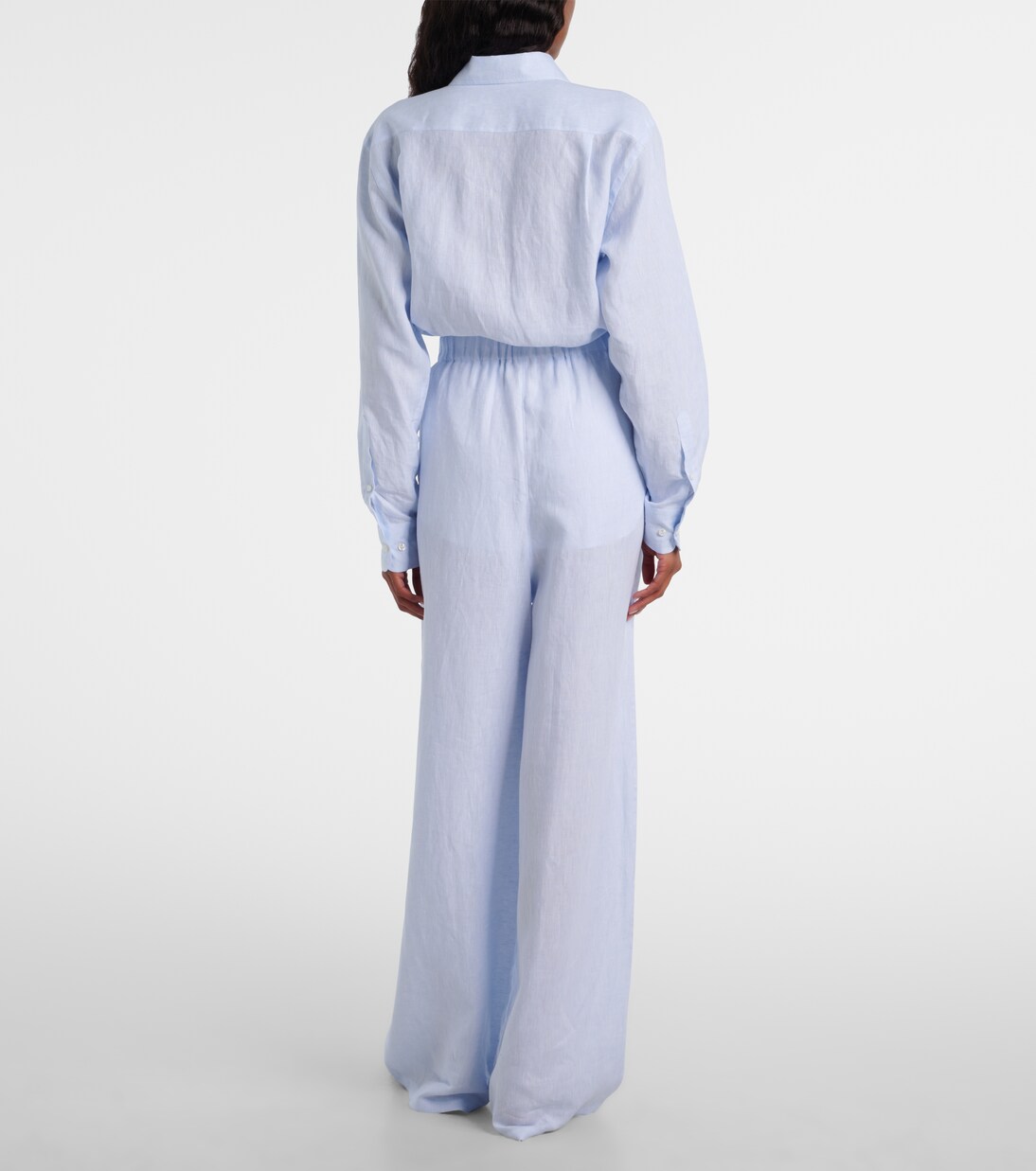Weite High-Rise-Hose Valerio aus Leinen | Loro Piana