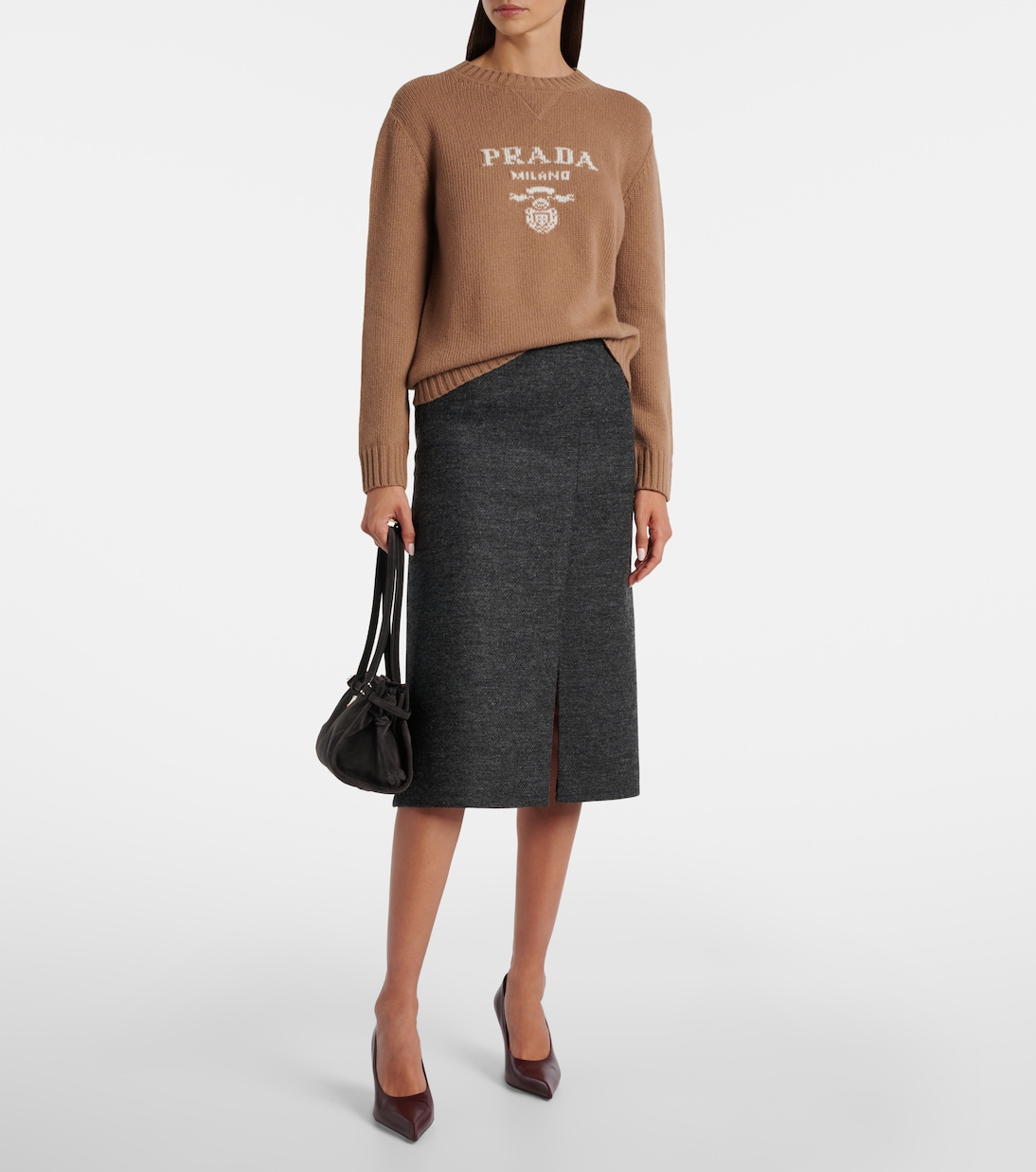 Jersey de lana y cachemir con logo | Prada