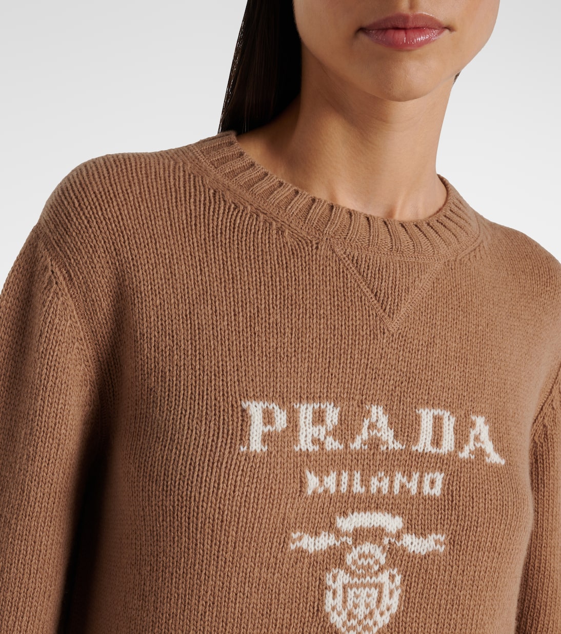 Jersey de lana y cachemir con logo | Prada