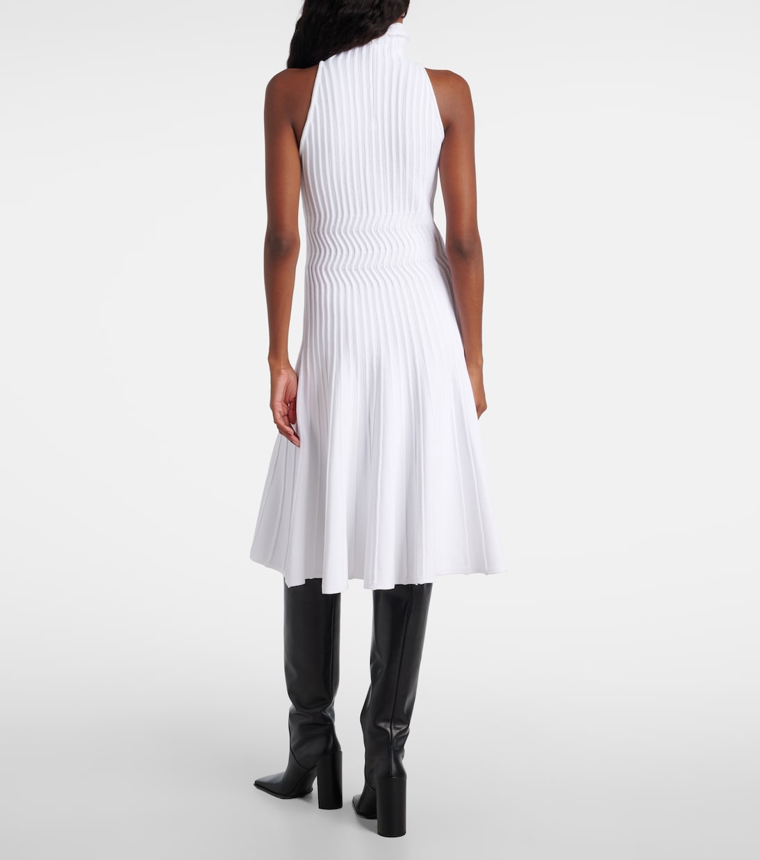 Ribbed-knit turtleneck midi dress | Alaïa
