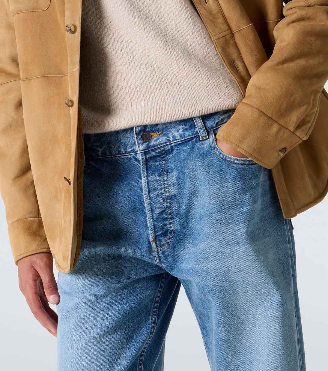 Jeans Ross a gamba larga e vita media | The Row