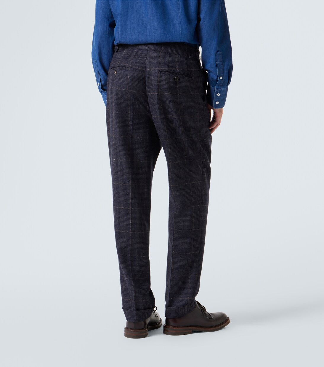 Traje de cachemir y lana a cuadros | Brunello Cucinelli