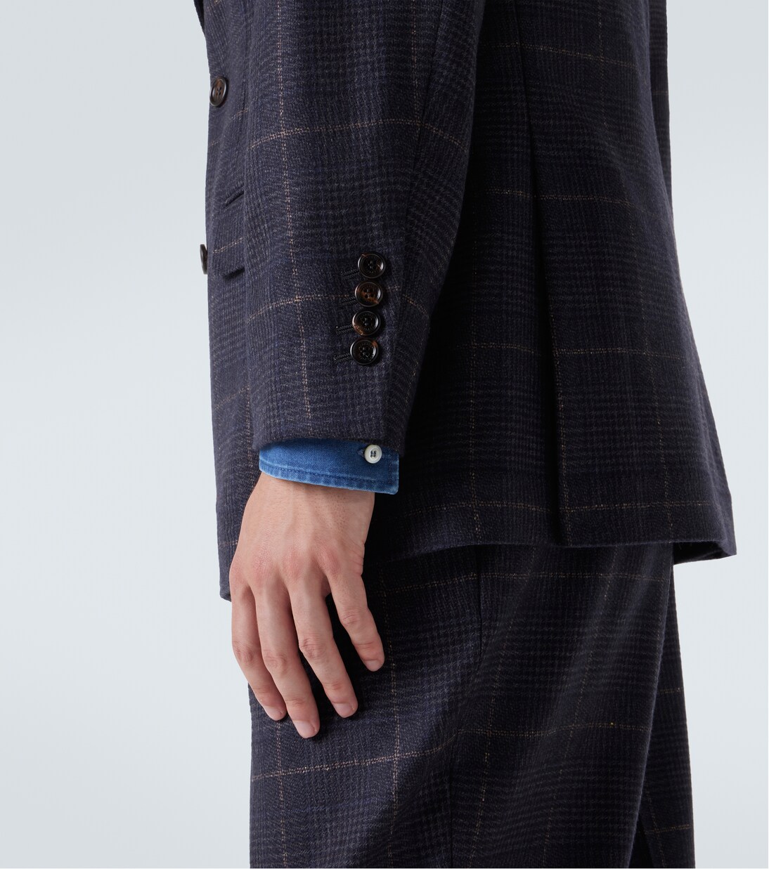 Traje de cachemir y lana a cuadros | Brunello Cucinelli