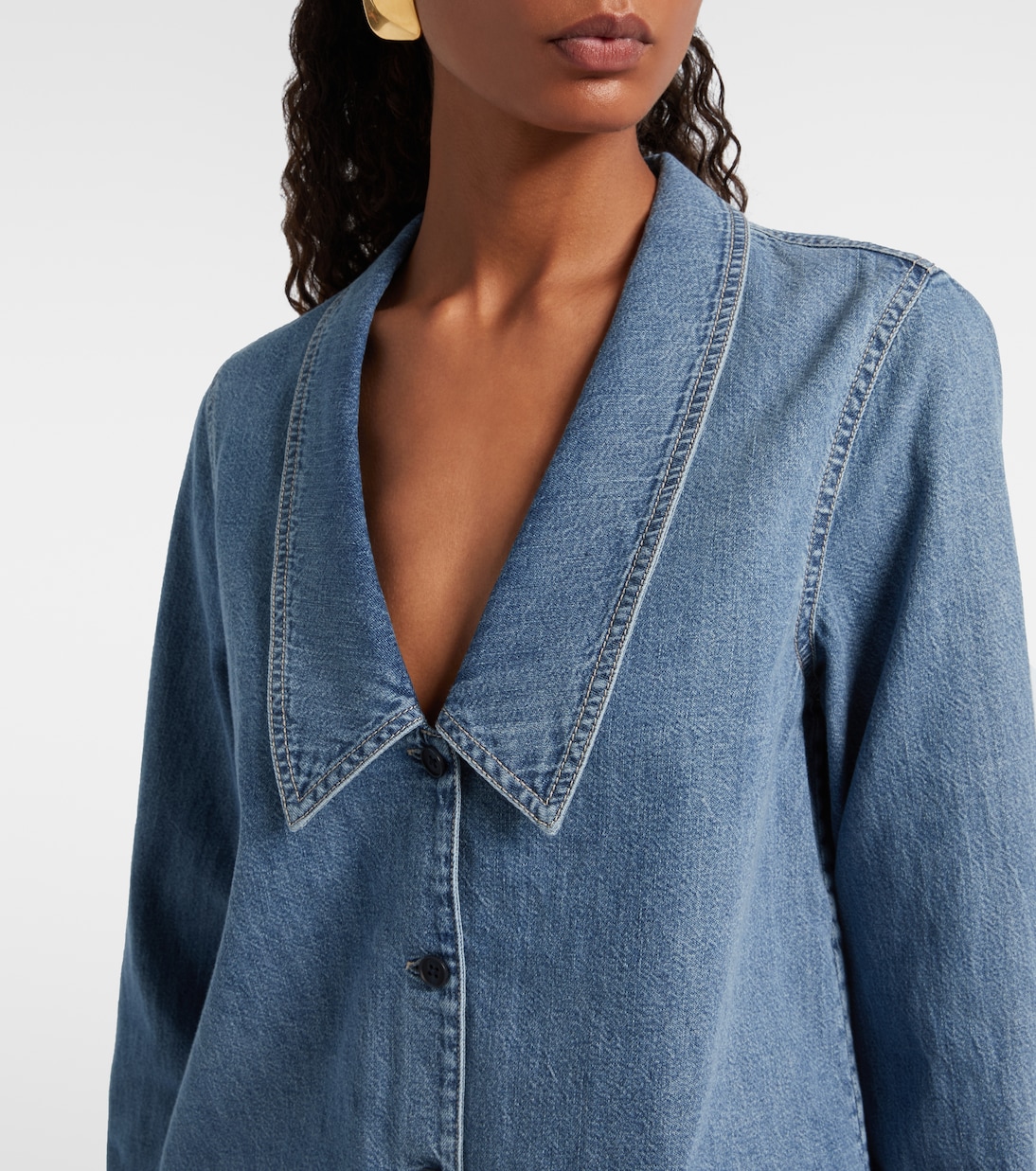 Low Collar denim shirt | Frame