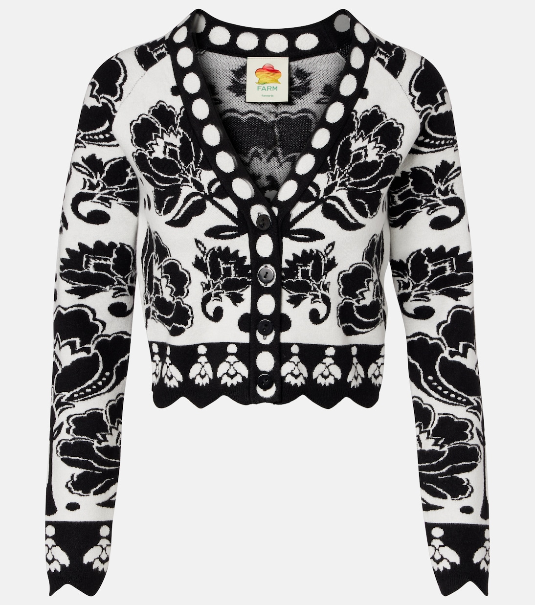 Cardigan Arabesque en jacquard à fleurs | Farm Rio