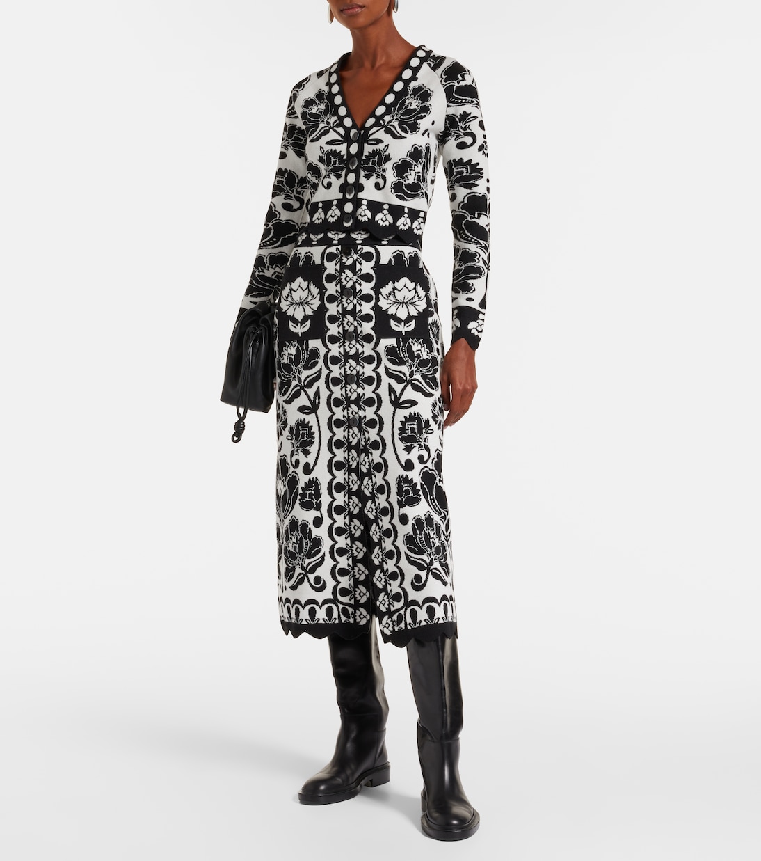Cardigan Arabesque en jacquard à fleurs | Farm Rio