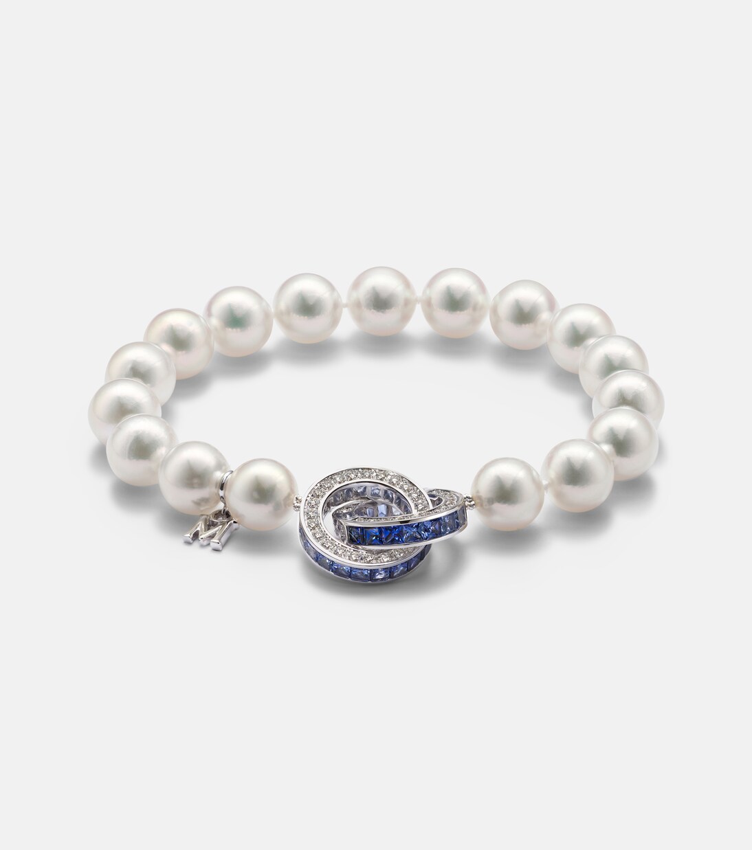 18kt gold bracelet with sapphires and pearls | Mikimoto