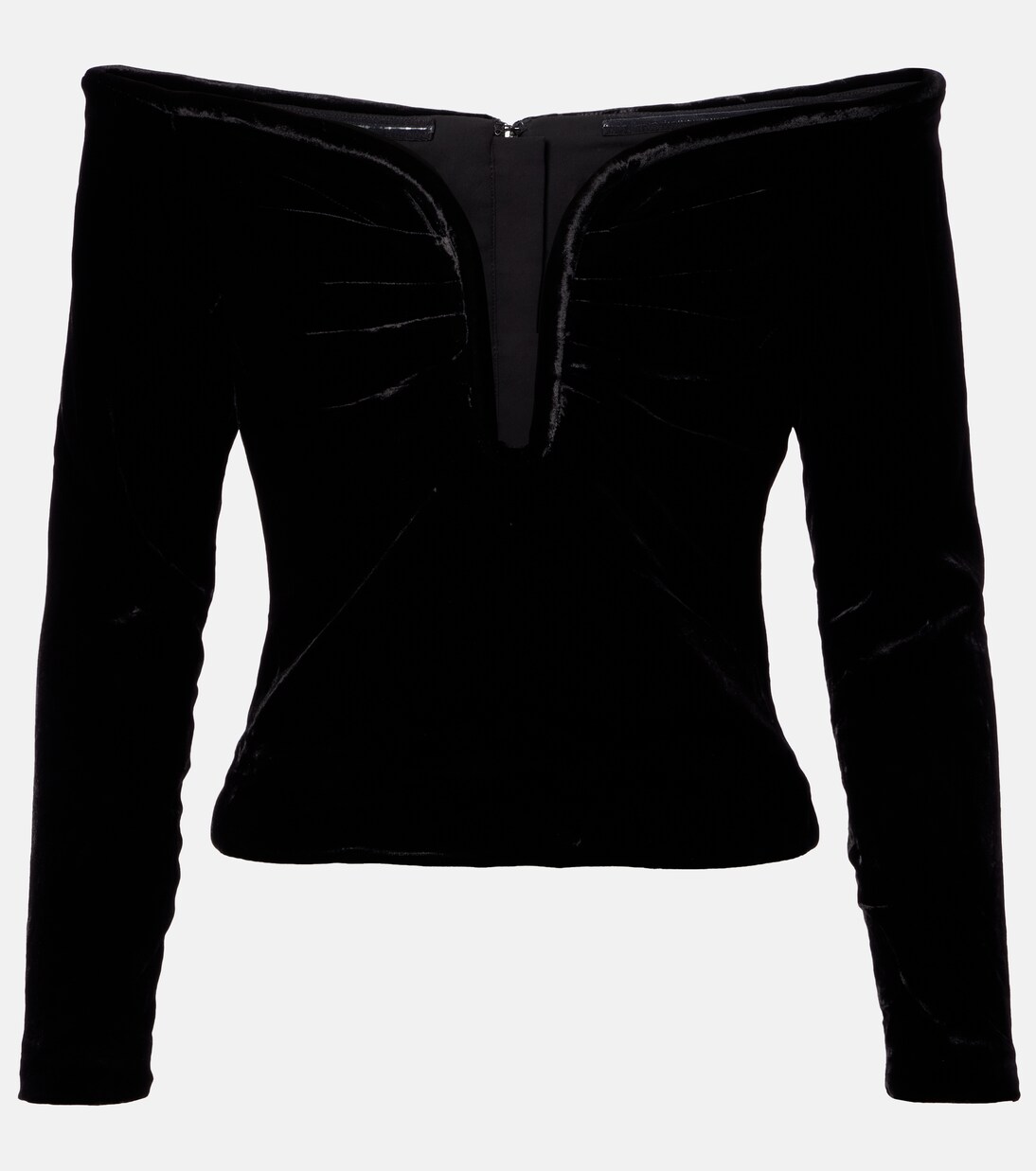 Off-shoulder velvet top | Roland Mouret