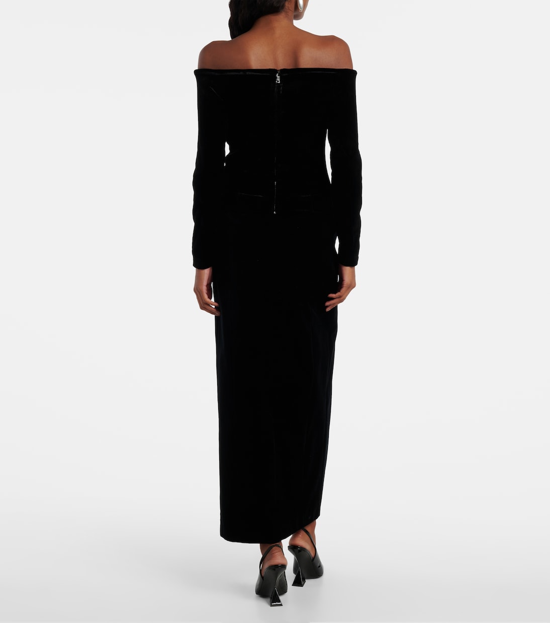 Off-shoulder velvet top | Roland Mouret