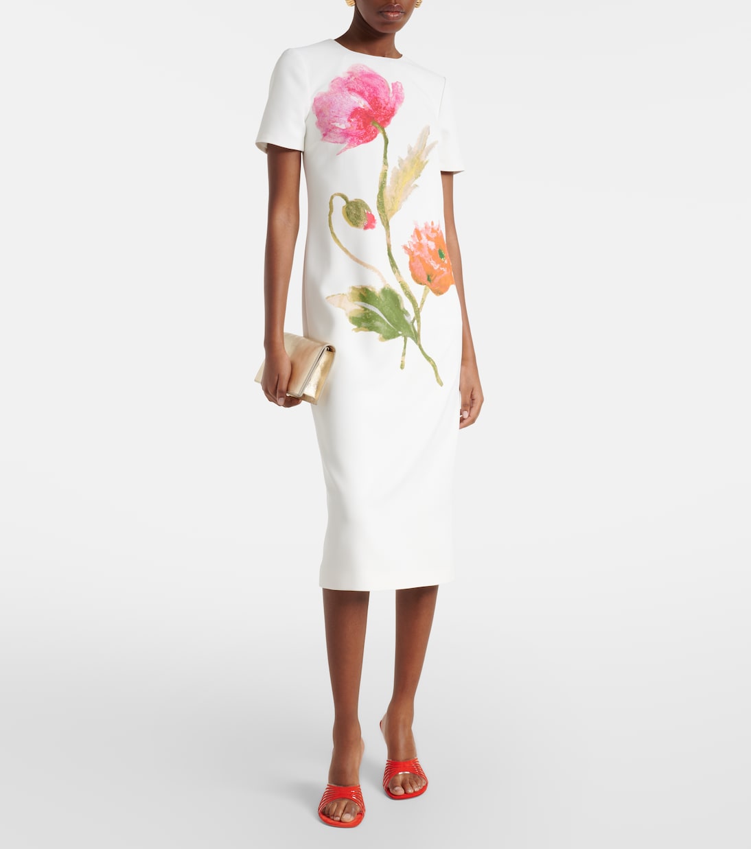 Floral crêpe midi dress | Carolina Herrera