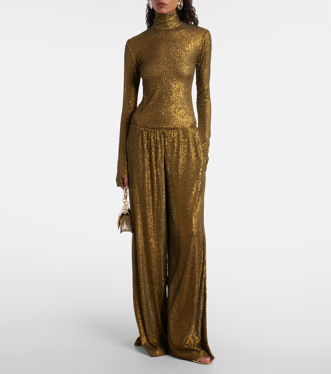 Sequined turtleneck top | Norma Kamali