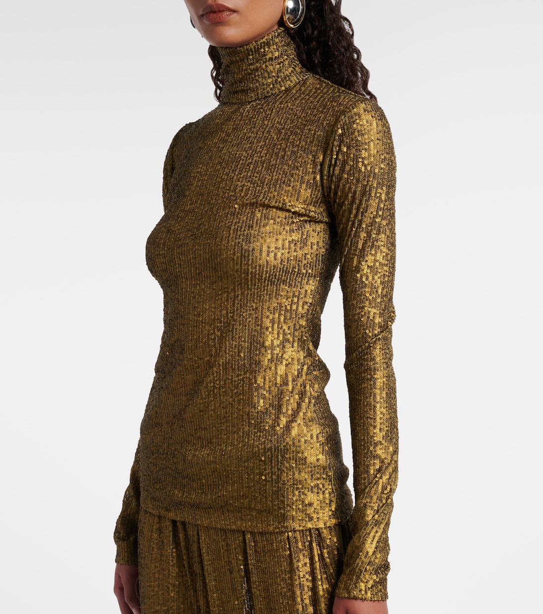 Sequined turtleneck top | Norma Kamali