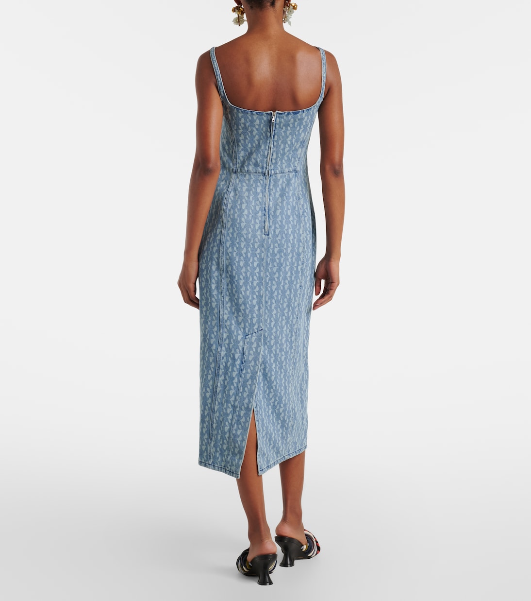 Printed denim midi dress | Dries Van Noten