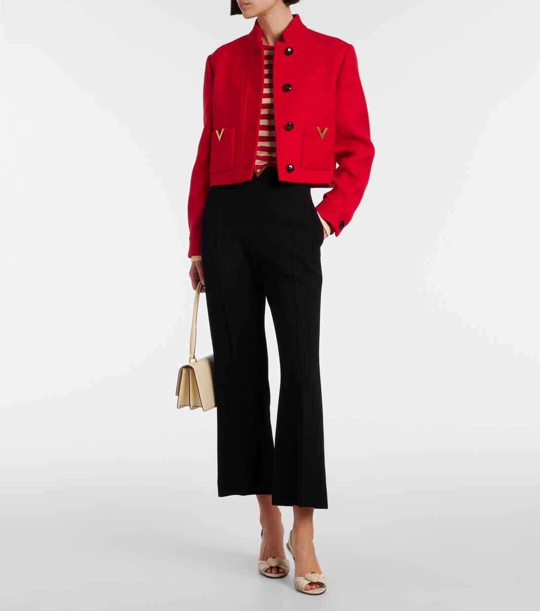 Royal 85 레더 슬링백 샌들 | Valentino Garavani