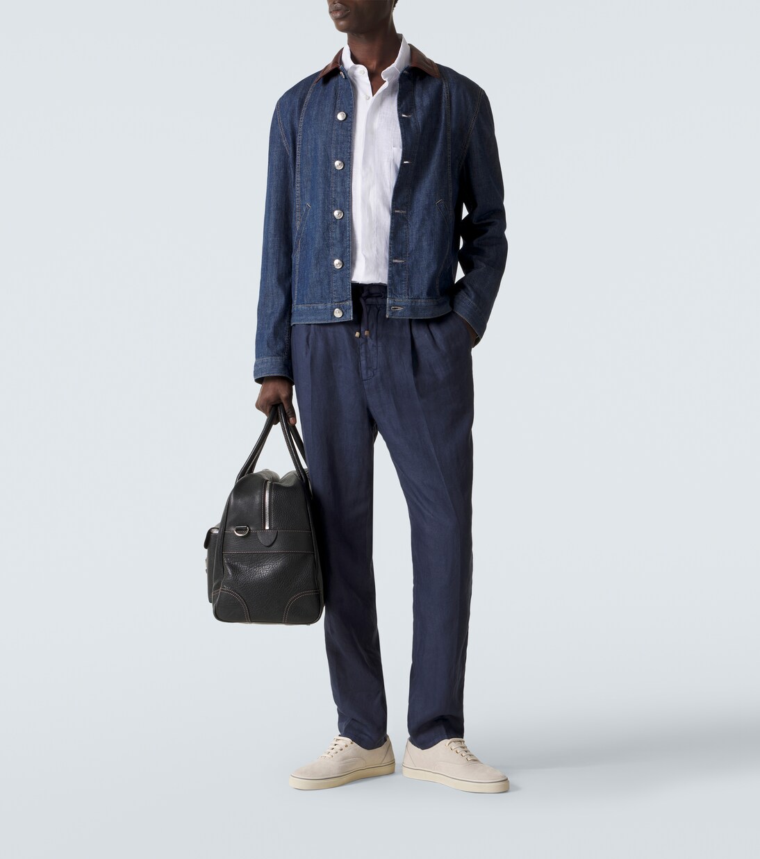Linen gabardine tapered pants | Brunello Cucinelli