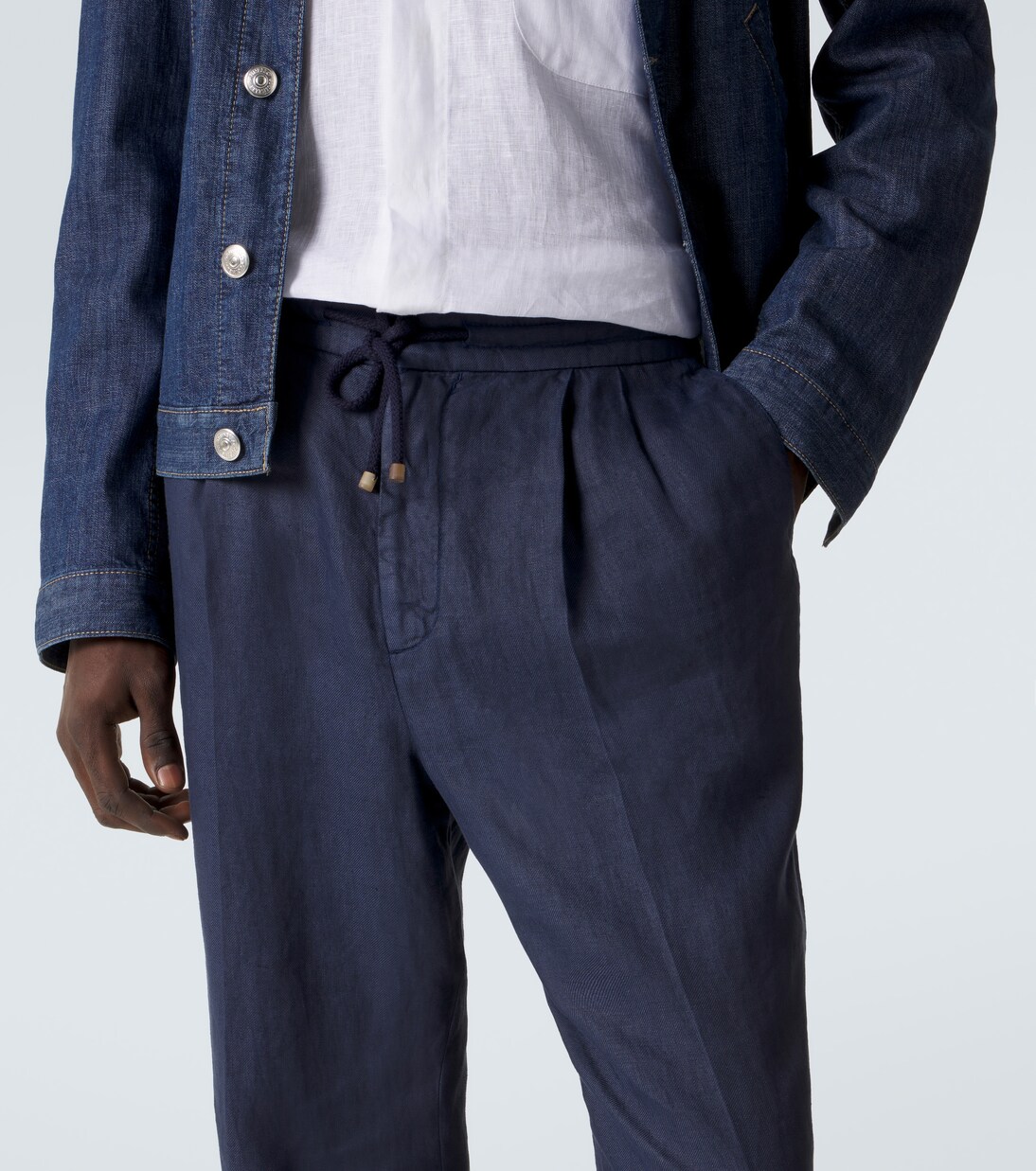 Linen gabardine tapered pants | Brunello Cucinelli