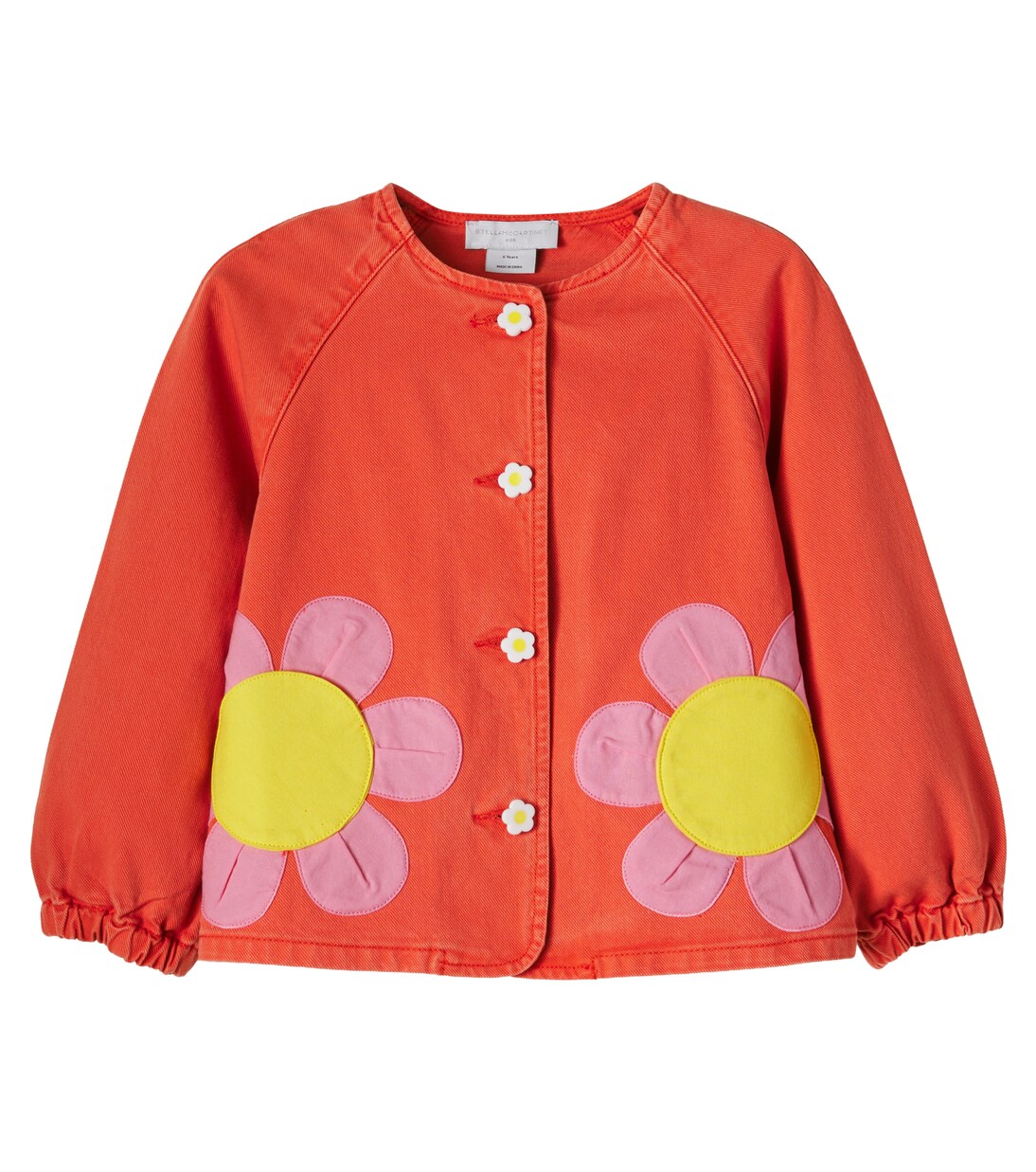Floral-appliqué denim jacket | Stella McCartney Kids