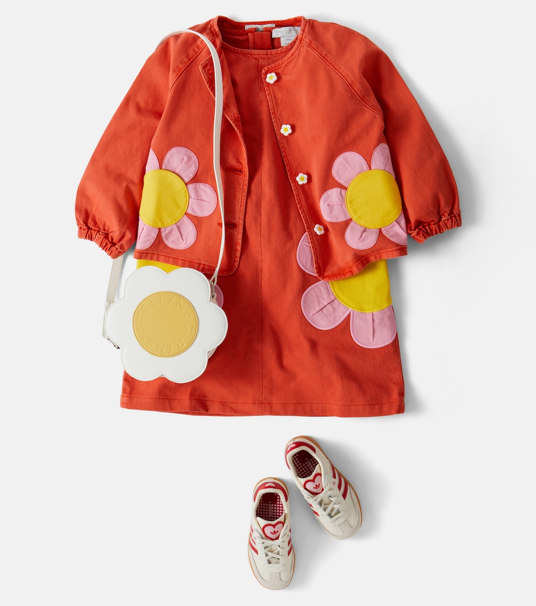 Floral-appliqué denim jacket | Stella McCartney Kids