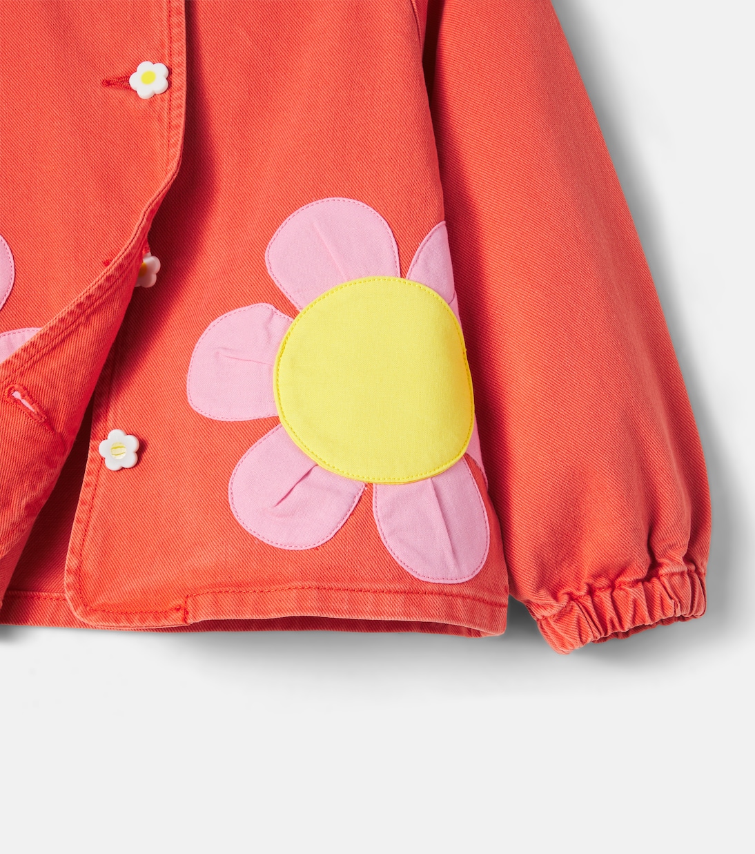 Floral-appliqué denim jacket | Stella McCartney Kids