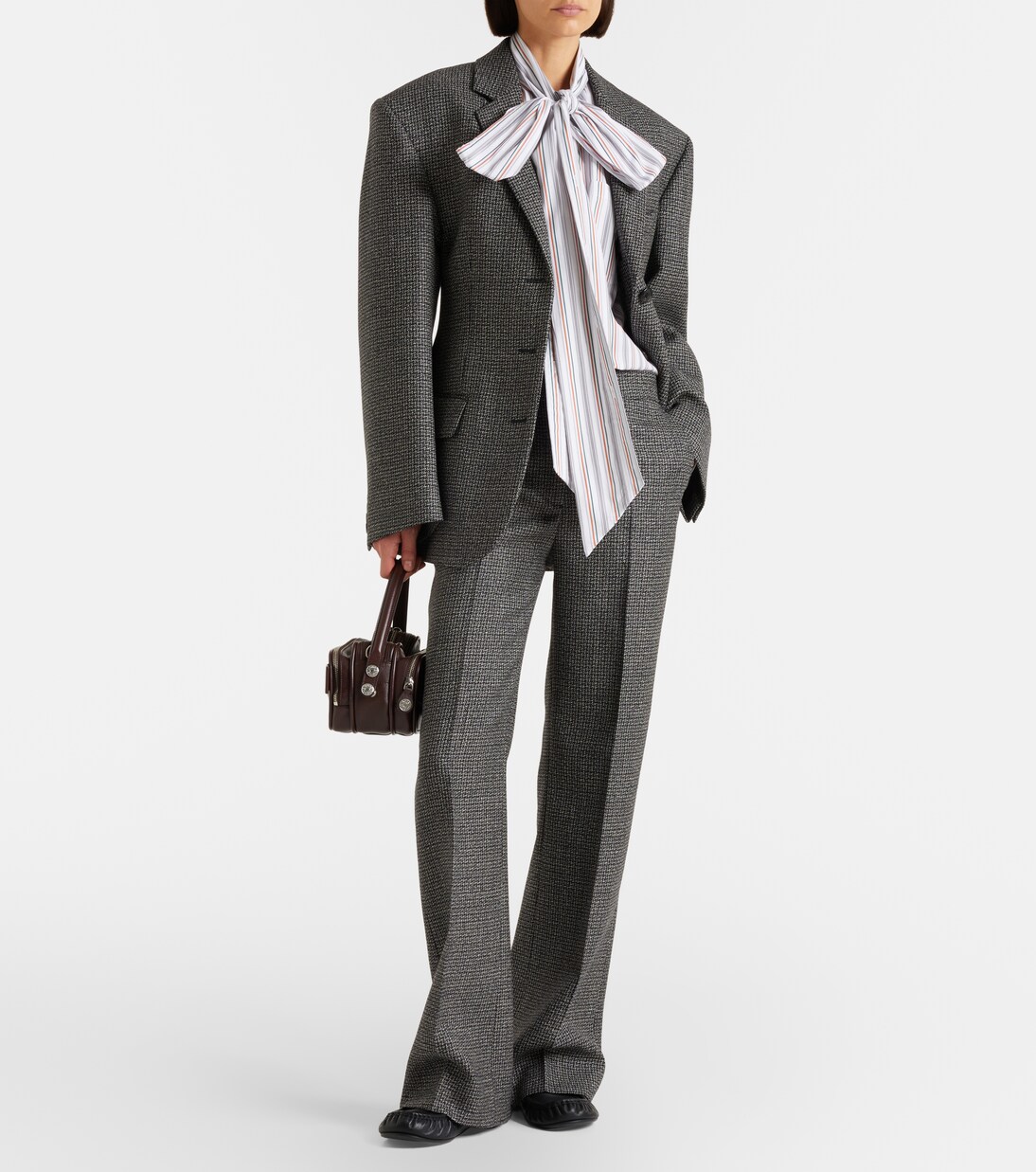 Bow-detail striped cotton shirt | Acne Studios