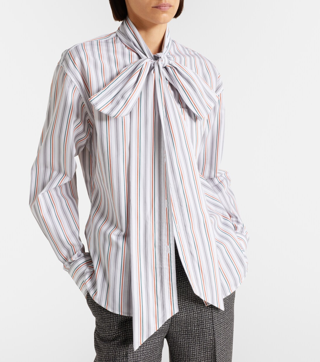 Bow-detail striped cotton shirt | Acne Studios