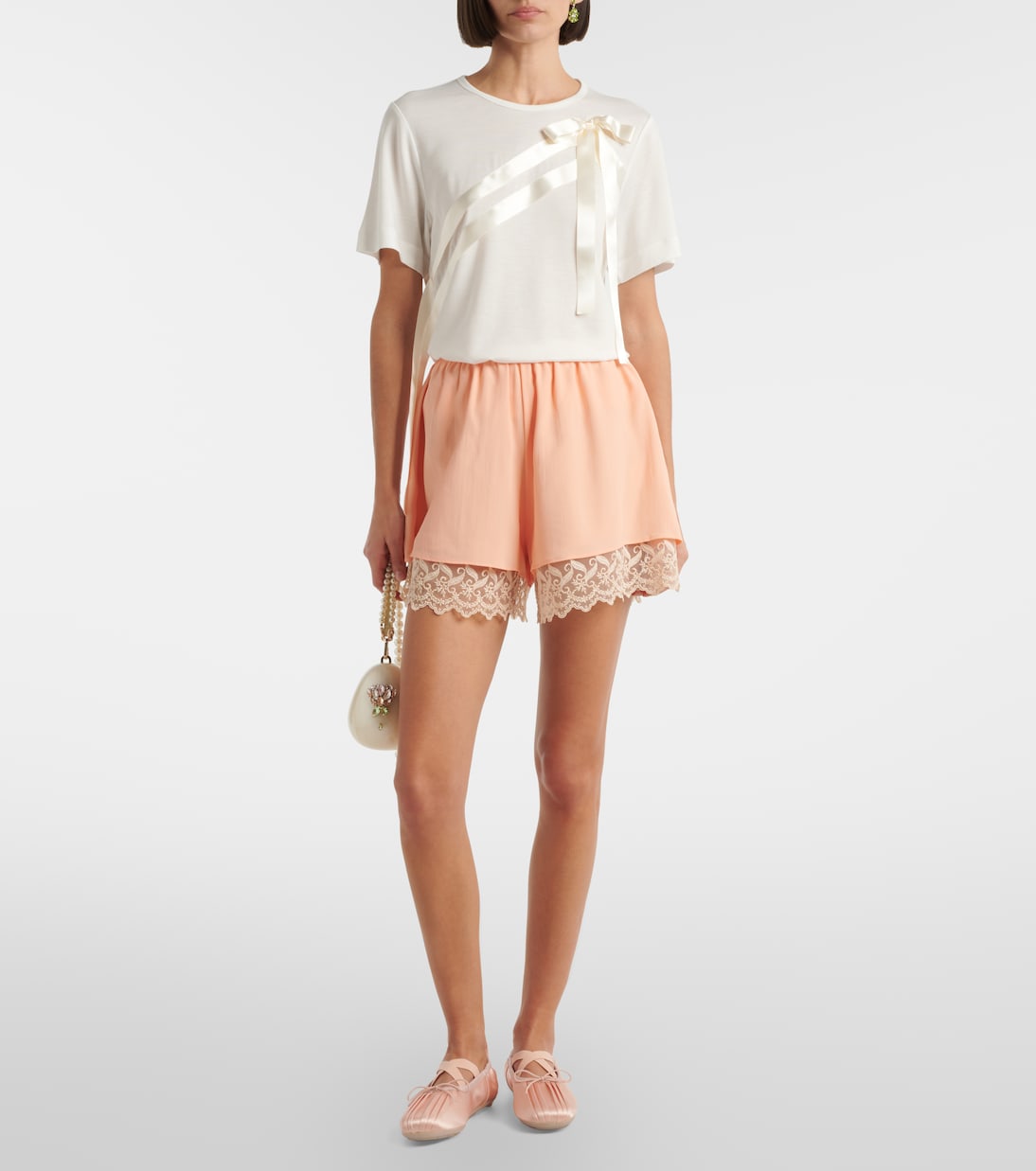 Shorts aus Satin mit Spitze | Simone Rocha