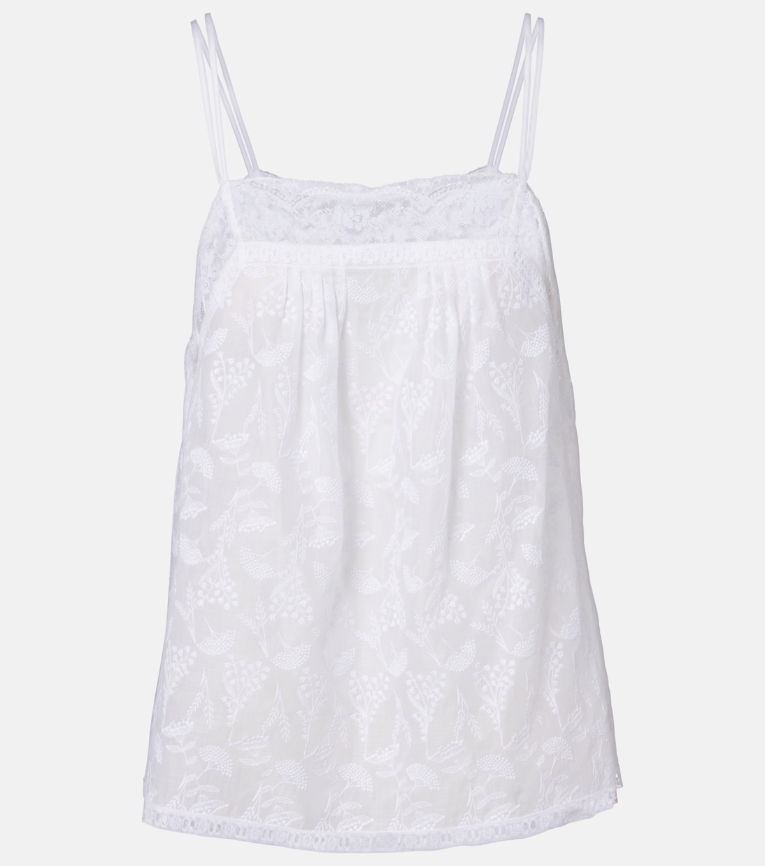 Amande floral cotton-blend voile camisole | Eres