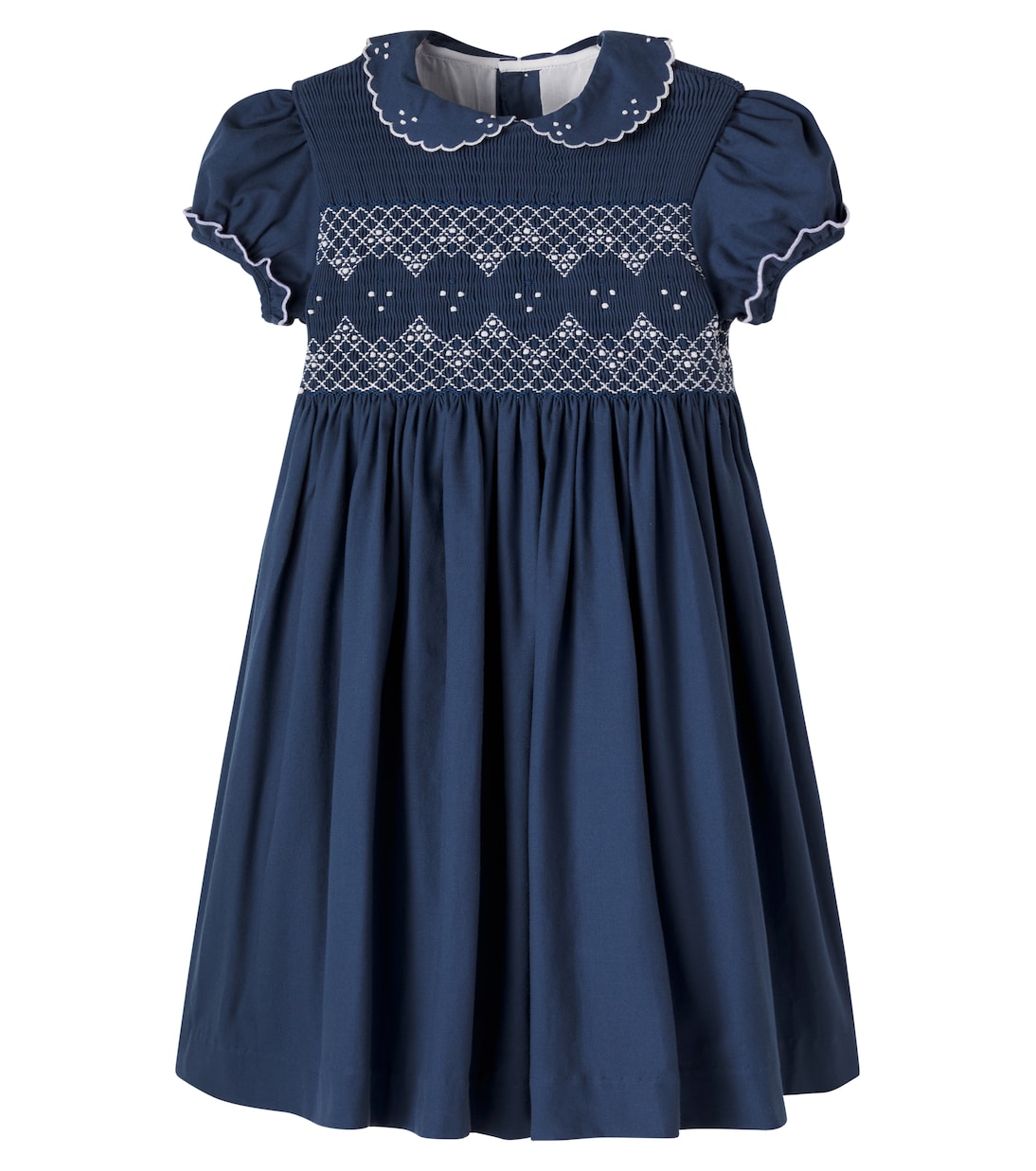 Embroidered smocked cotton dress | Pepa London