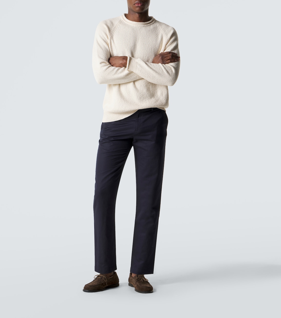 Cotton and linen straight pants | Sunspel
