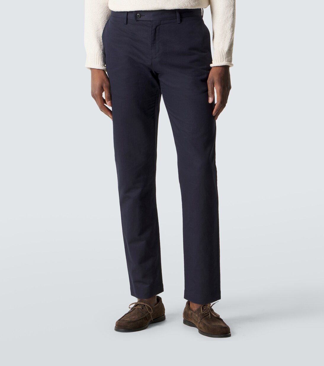 Cotton and linen straight pants | Sunspel