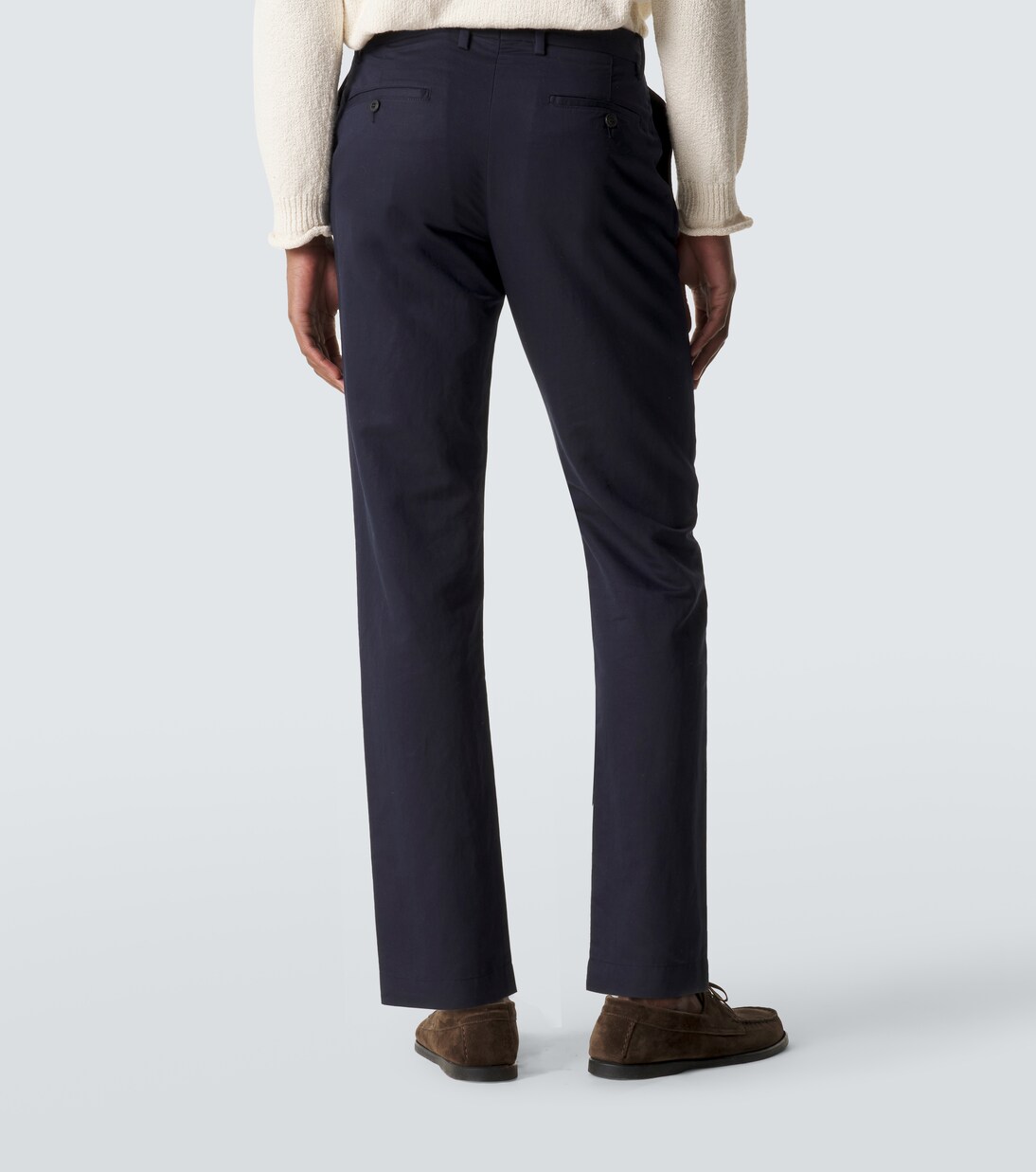 Cotton and linen straight pants | Sunspel
