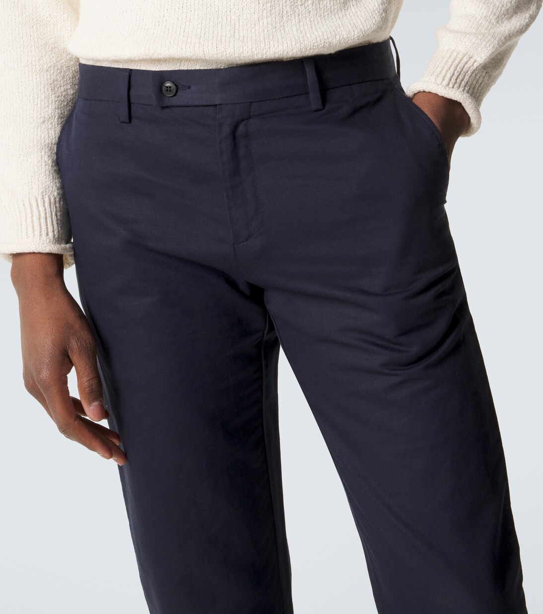 Cotton and linen straight pants | Sunspel
