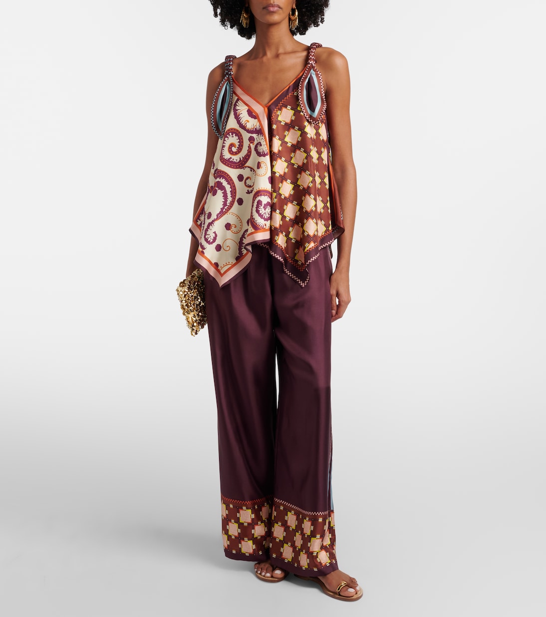 Wilson printed silk twill top | Alémais