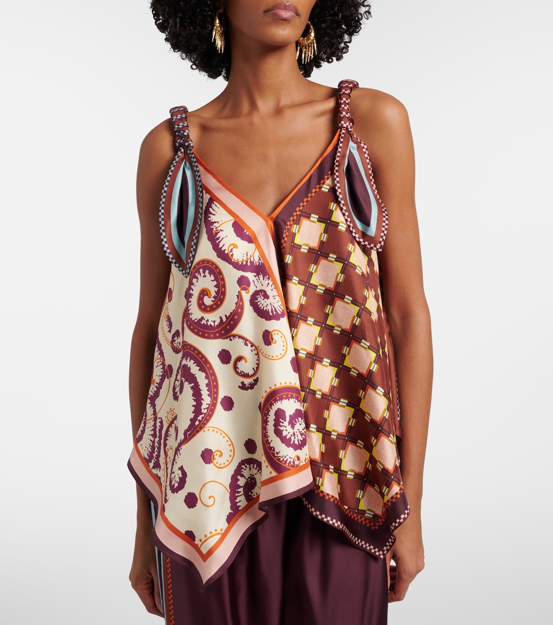 Wilson printed silk twill top | Alémais