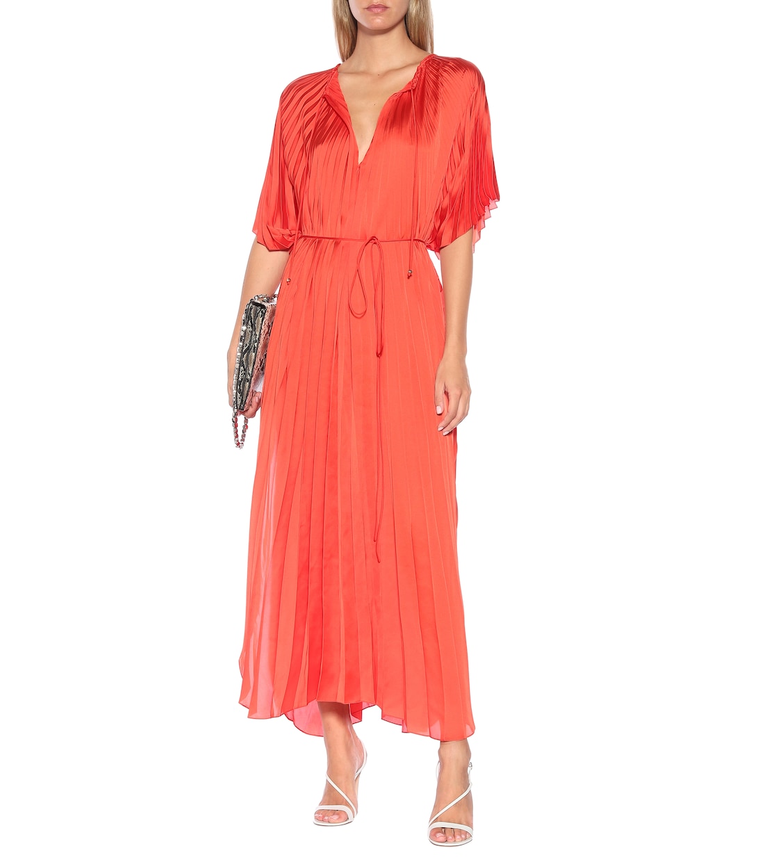 Nowra pleated satin maxi dress | Stella McCartney