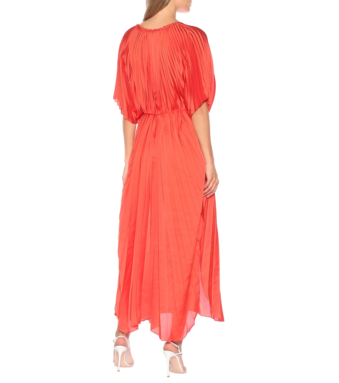 Nowra pleated satin maxi dress | Stella McCartney