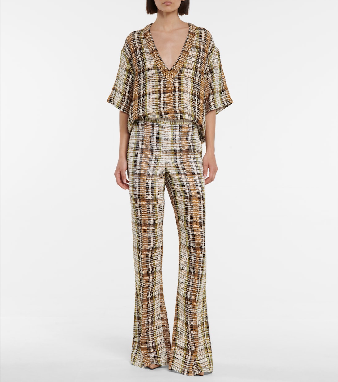 Top a quadri in lino | Victoria Beckham