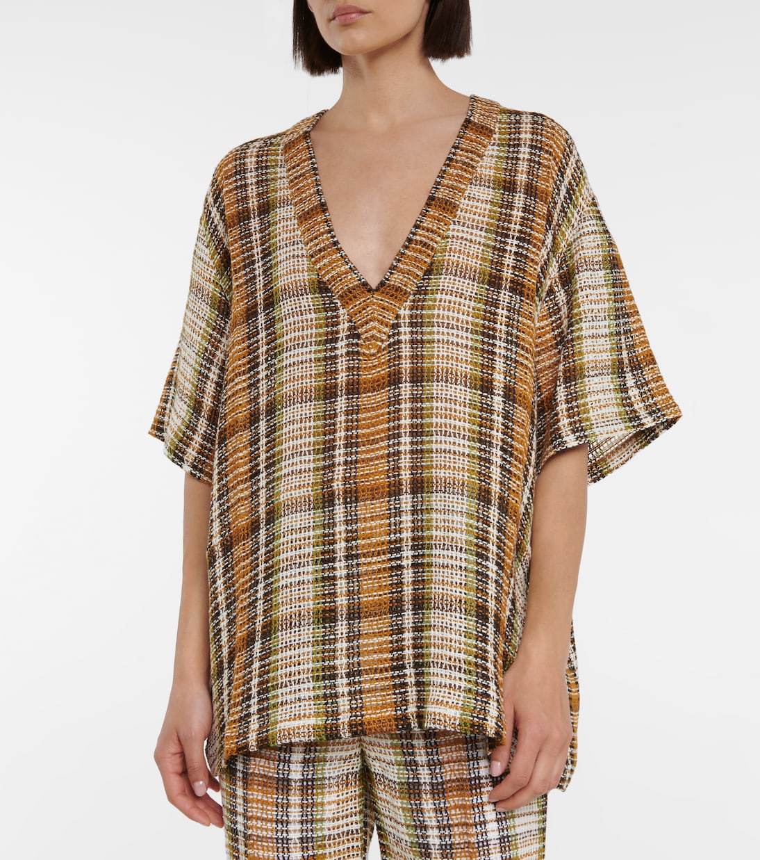 Top a quadri in lino | Victoria Beckham