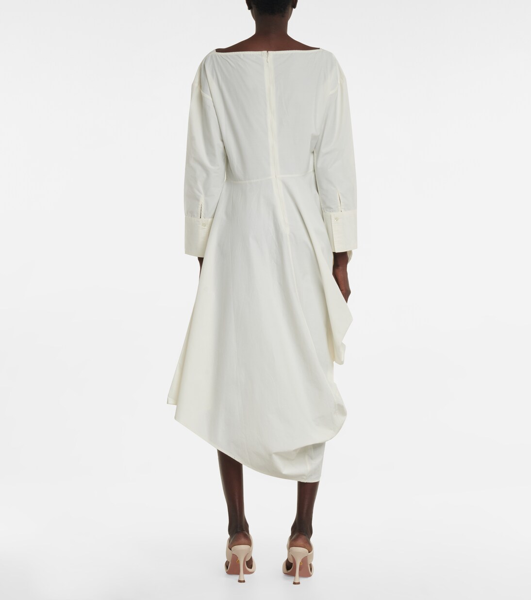 Vestido midi Holly de popelín de algodón | Deveaux New York